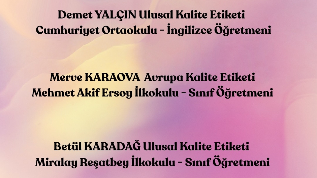 E-Twinning Projeleri Kalite Etiketleri Belli Oldu.